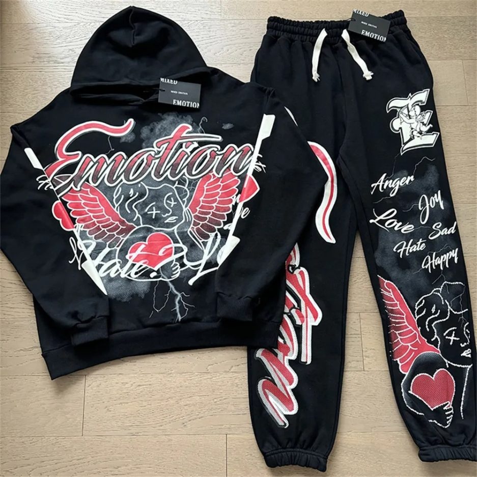 Mixed Emotion Brand Graffiti Black Tracksuit Mixed Emotion Brand Graffiti Black Tracksuit