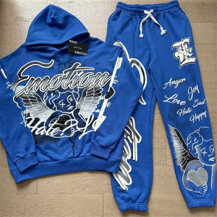 Mixed Emotion Brand Graffiti Blue Tracksuit