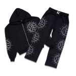 Mixed Emotion Eclipse Rhinestone Tracksuit Black