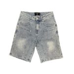 Mixed Emotion Paisley Denim Blue Shorts