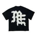 Mixed Emotional Black Rhinestone Shirt