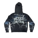 Mixed Emotional Brand Acid Black Hoodie