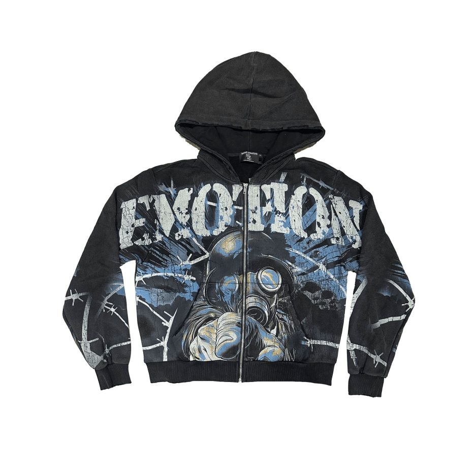 Mixed Emotional Brand Acid Black Hoodie Mixed Emotional Brand Acid Black Hoodie