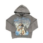 Mixed Emotional Grey Rhinestone Hoodie