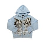 Mixed Emotions Blue “Graffiti” Rhinestone Hoodie